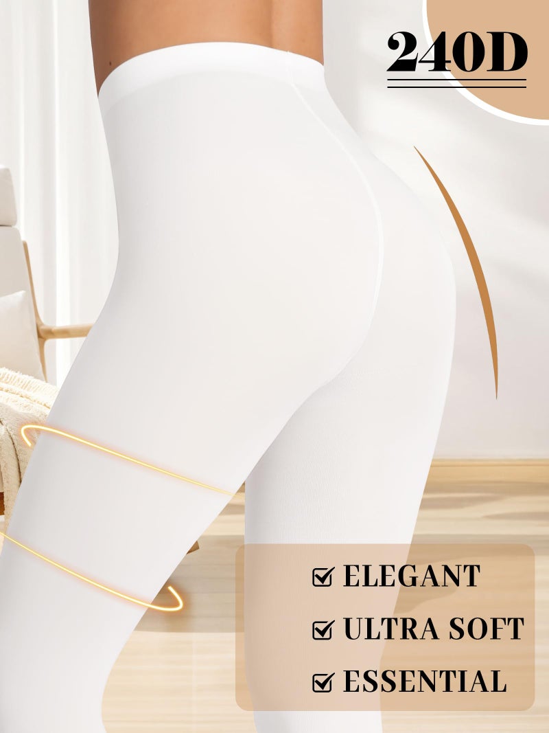HONENNA Women's Control Top High Elastic Soft Opaque Pantyhose Tights - Image 3